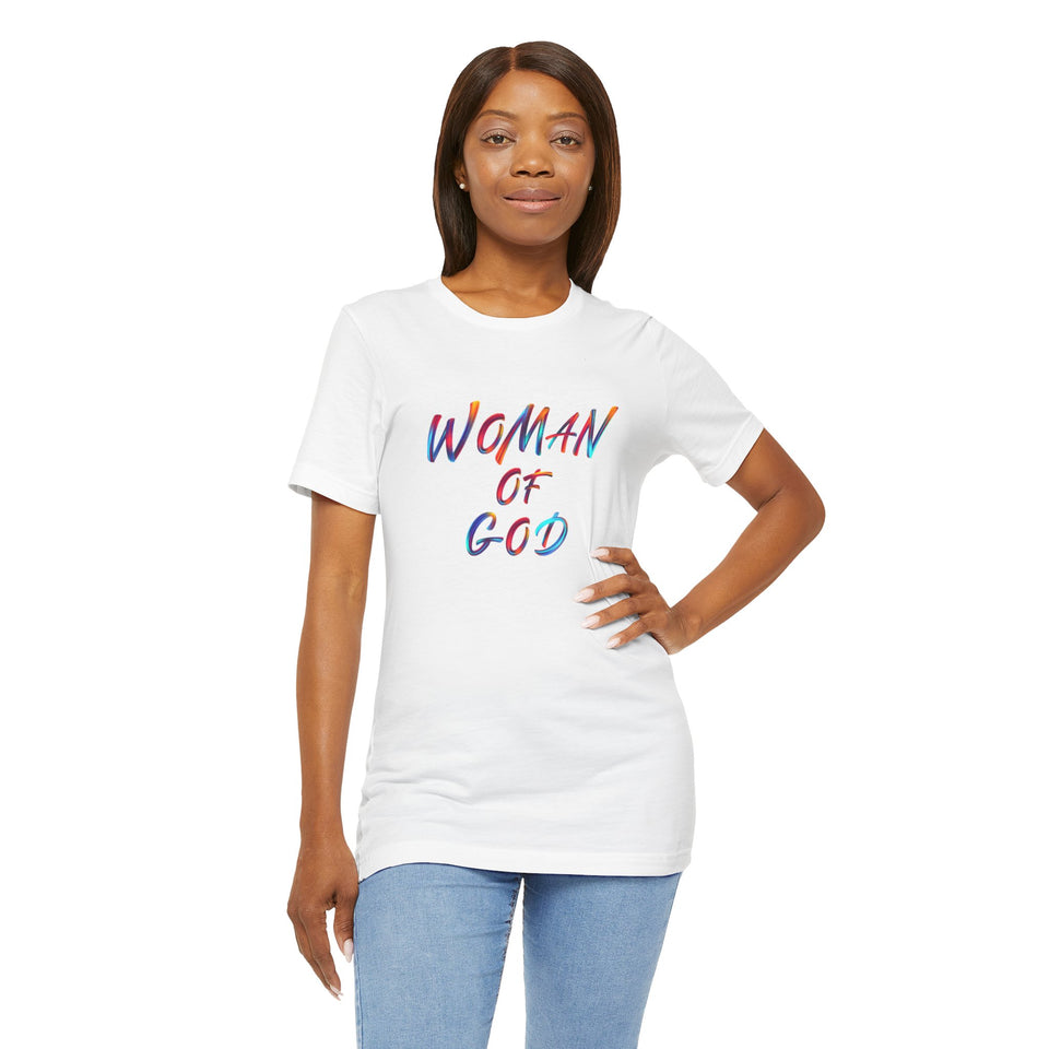 Woman of God Unisex Short Sleeve Tee - Vibrant Faith-Inspired T-Shirt